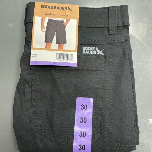 NEW Eddie Bauer Men's Size 30 Rainier 10" Tech Short Black Cargo Outdoor - Picture 2 of 8